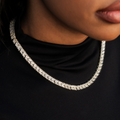GLD PROMO - WOMEN Iced Herringbone Necklace in Yellow Gold- 7mm