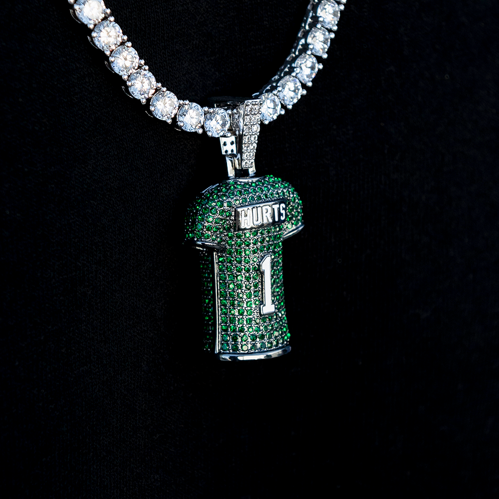 GLD Men Philadelphia Eagles Jalen Hurts Jersey Pendant