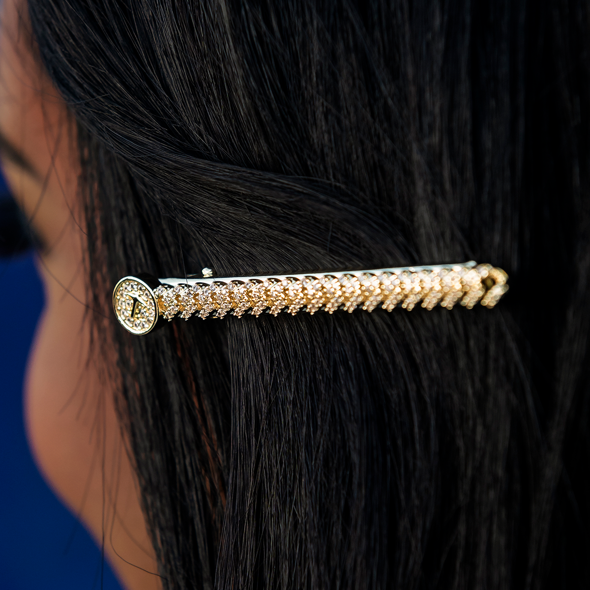 GLD PROMO - WOMEN Diamond Cuban Prong Barrette in Yellow Gold- 6mm