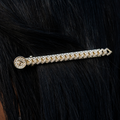 GLD PROMO - WOMEN Diamond Cuban Prong Barrette in Yellow Gold- 6mm