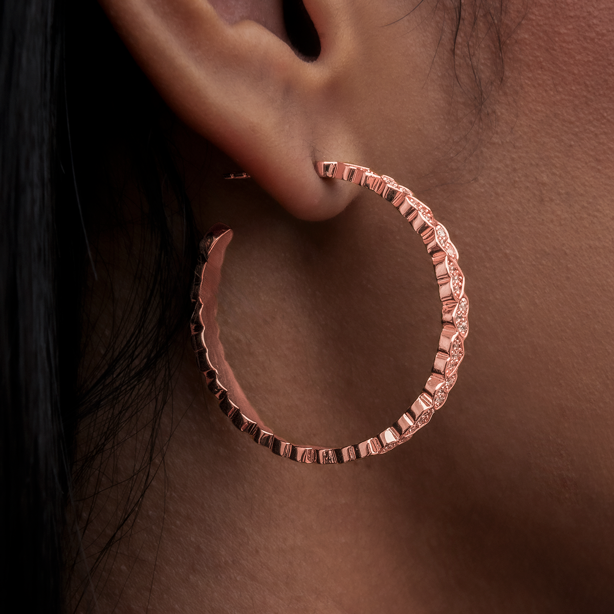 GLD Women GLD Eternity Heart Hoop Earrings - Rose Gold
