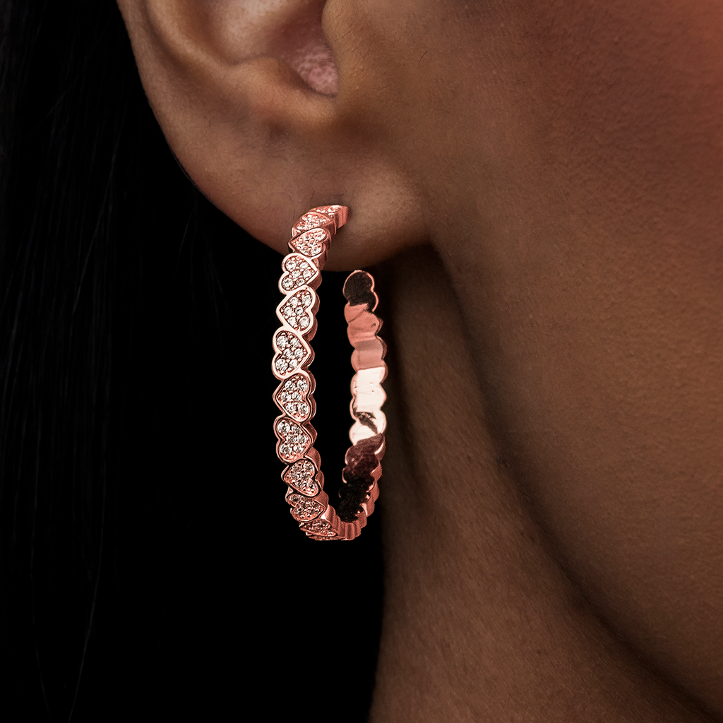 GLD Women GLD Eternity Heart Hoop Earrings - Rose Gold