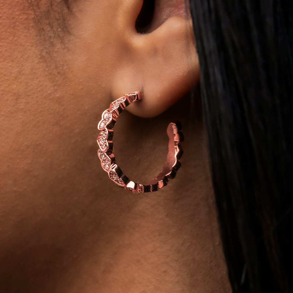 GLD Women GLD Eternity Heart Hoop Earrings - Rose Gold
