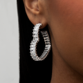 GLD Women GLD Baguette Heart Hoop Earrings - White Gold