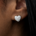 GLD Women GLD Heart Pave Stud Earrings - White Gold