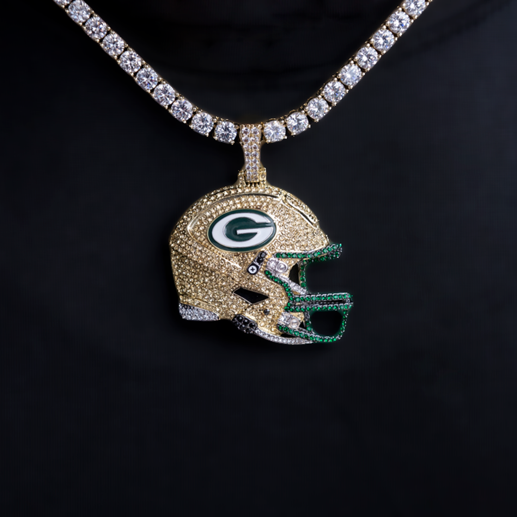 GLD Women Official NFL 2025 Edition Green Bay Packers Helmet Pendant