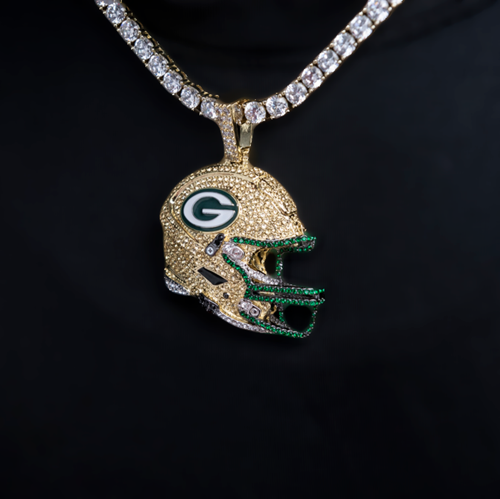 GLD Women Official NFL 2025 Edition Green Bay Packers Helmet Pendant