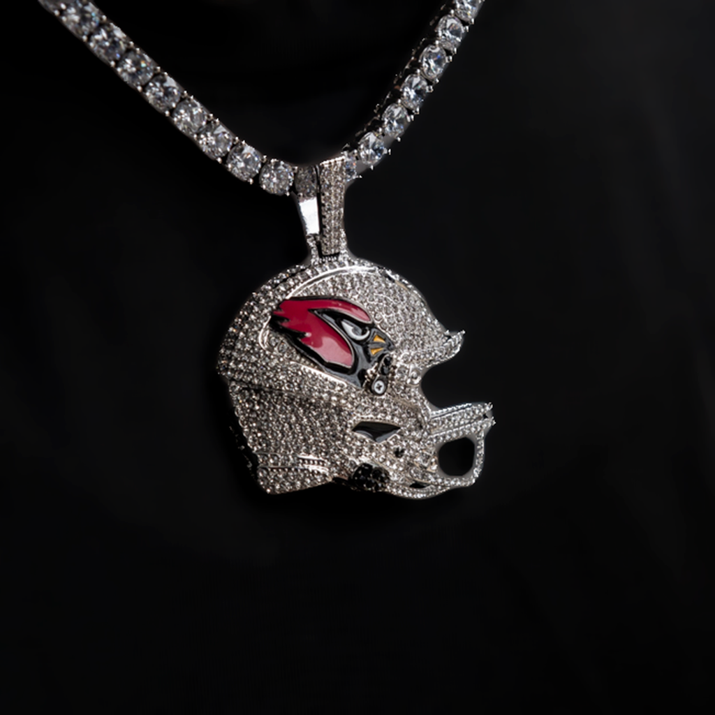 GLD Men 2025 Arizona Cardinals Team Helmet Pendant - White Gold