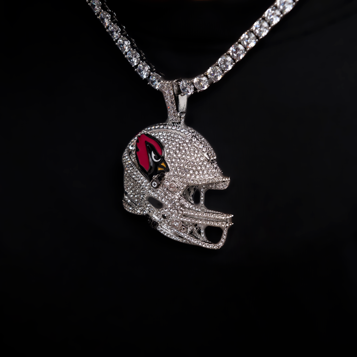GLD Men 2025 Arizona Cardinals Team Helmet Pendant - White Gold
