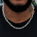 GLD PROMO Paper Clip Chain in White Gold- 8mm