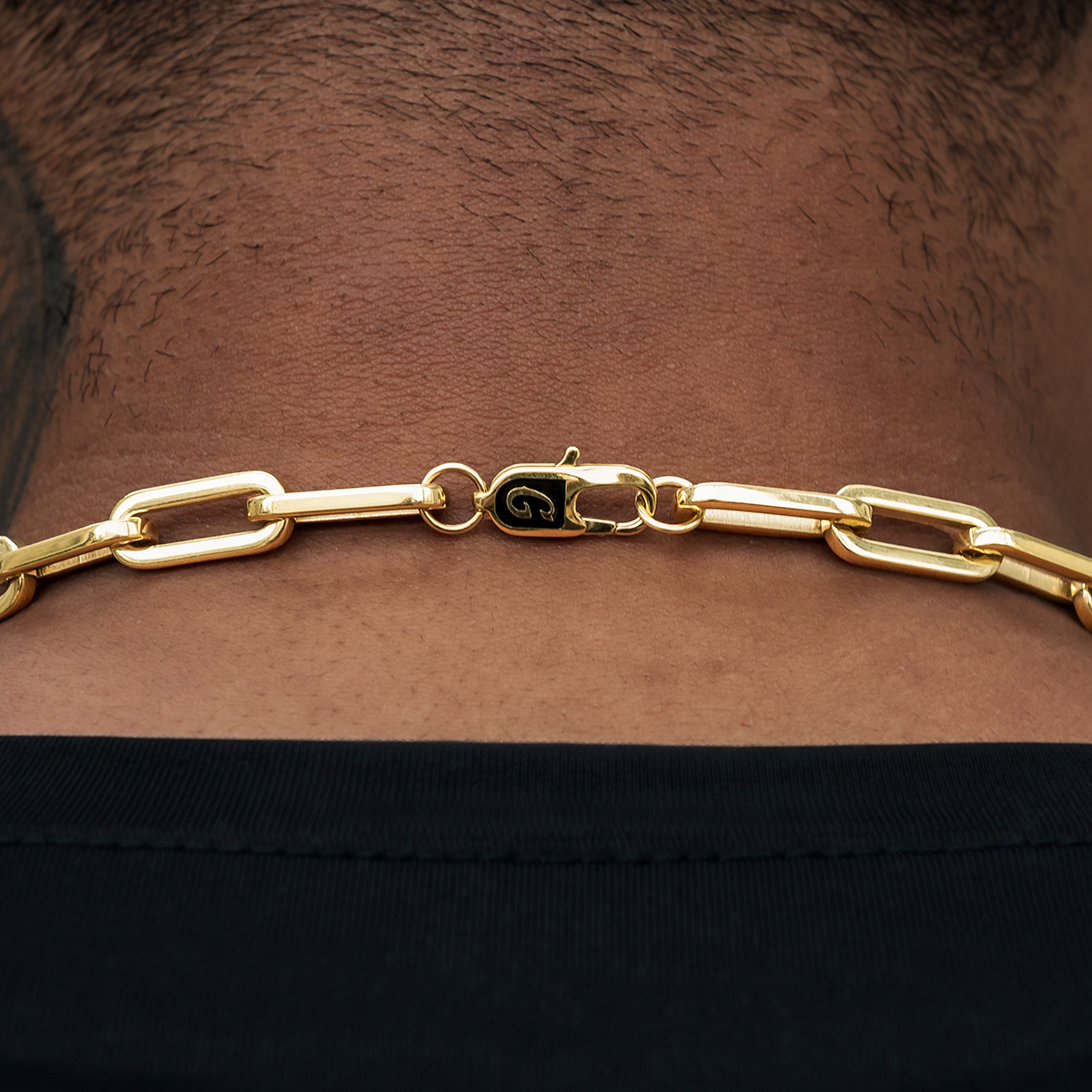 GLD PROMO Paper Clip Chain in Yellow Gold- 8mm