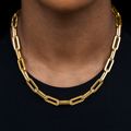 GLD PROMO - WOMEN Paper Clip Necklace in Yellow Gold- 8mm