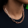 GLD PROMO SETS - WOMEN Paper Clip Necklace in Rose Gold- 8mm