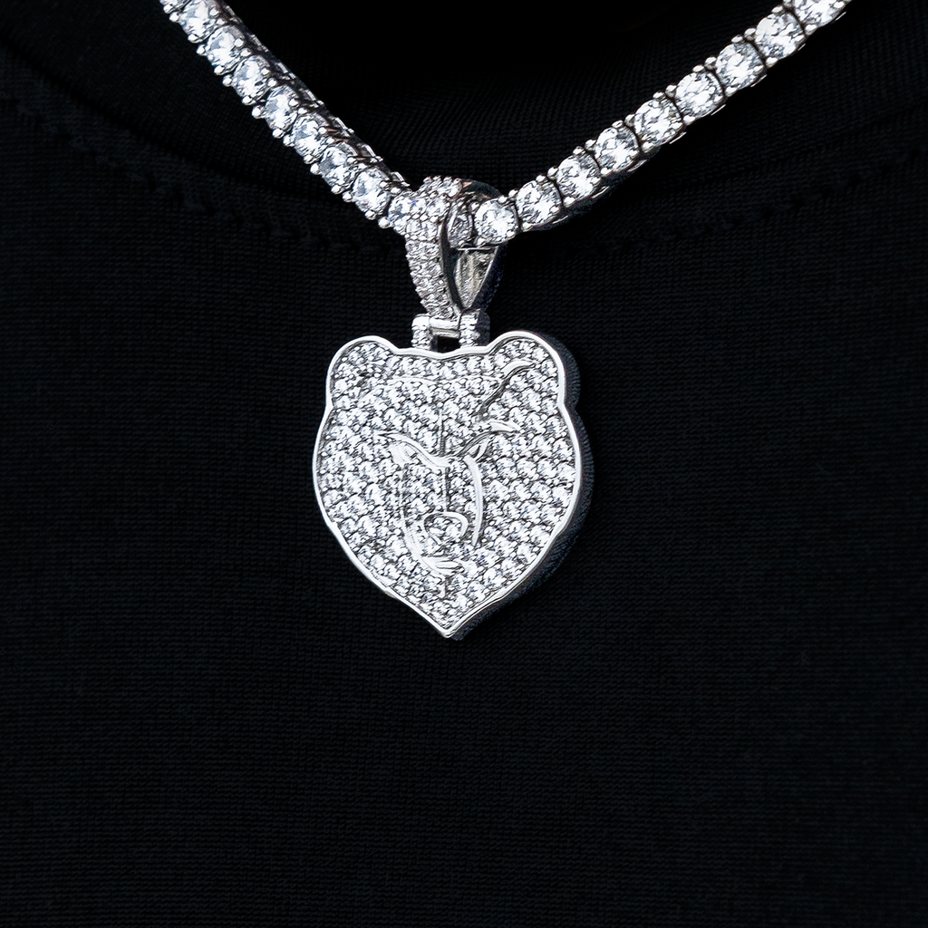 GLD Women Memphis Grizzlies Official NBA Micro Logo Pendant in White Gold