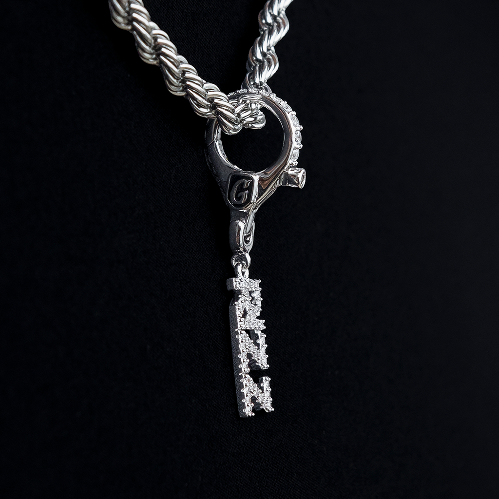 GLD PROMO - WOMEN "Rizz" Clip On Charm Pendant in White Gold