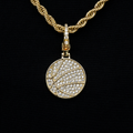 GLD PROMO Pave Basketball Clip On Pendant in Yellow Gold