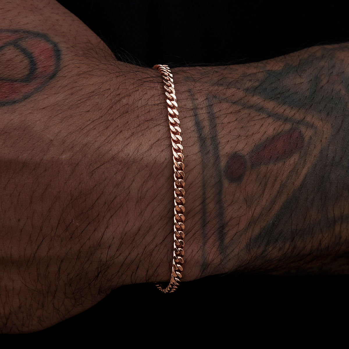 GLD PROMO Micro Cuban Bracelet in Rose Gold- 3mm