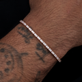 GLD Men Men's Moissanite Diamond Tennis Bracelet in Rose Gold Vermeil - 2mm