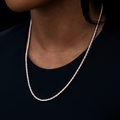 GLD PROMO - WOMEN Diamond Tennis Necklace in Rose Gold- 2mm