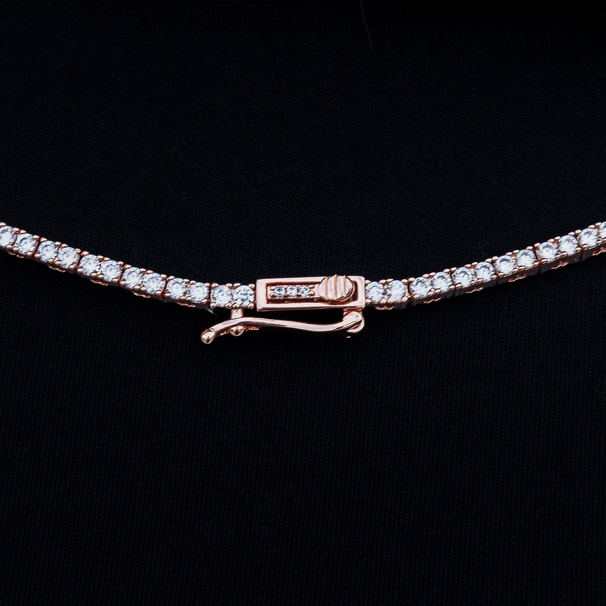 GLD PROMO - WOMEN Diamond Tennis Necklace in Rose Gold- 2mm