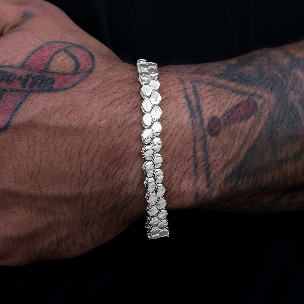 GLD PROMO 4mm Flat Snake Link Bracelet - White Gold