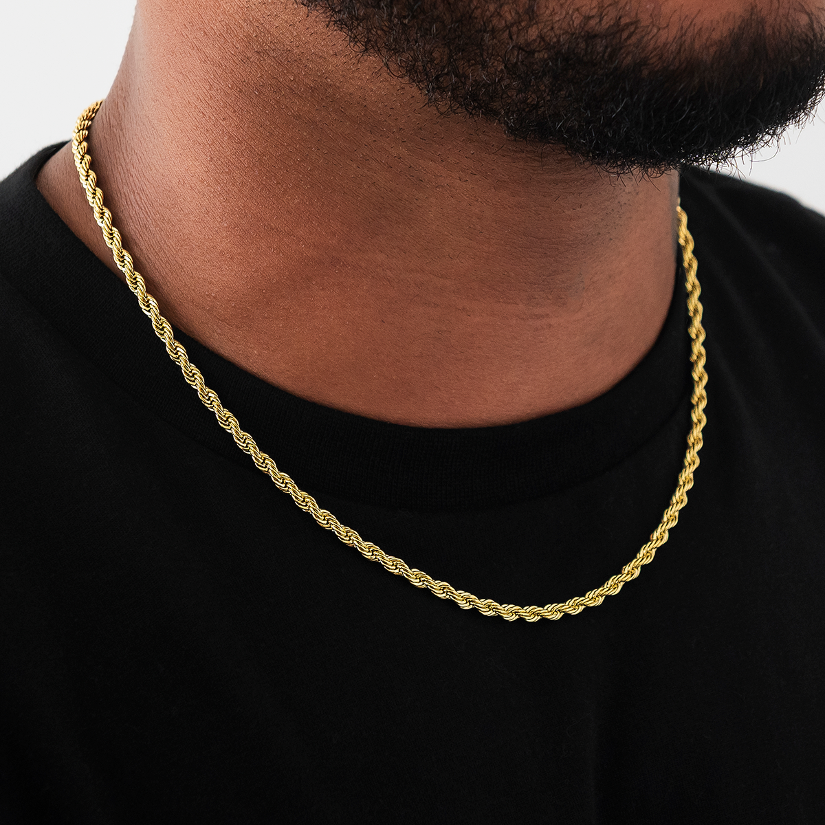GLD Men GLD Rope Chain in Yellow Gold - 2mm
