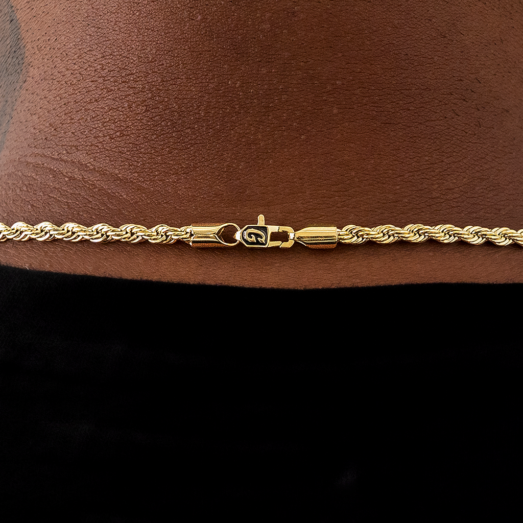 GLD Men Rope Chain in Yellow Gold- 4mm