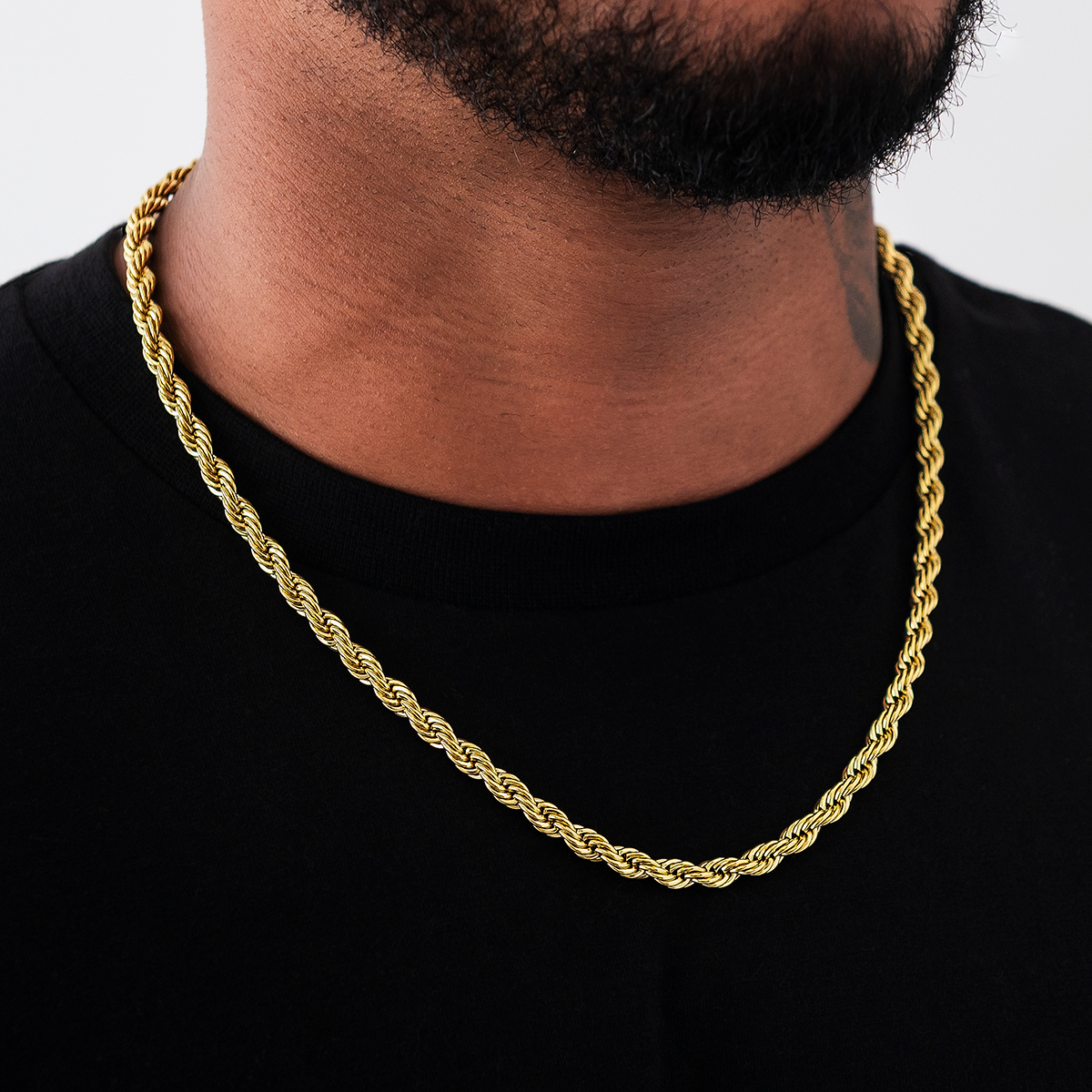 GLD Men GLD Rope Chain in Yellow Gold - 2mm