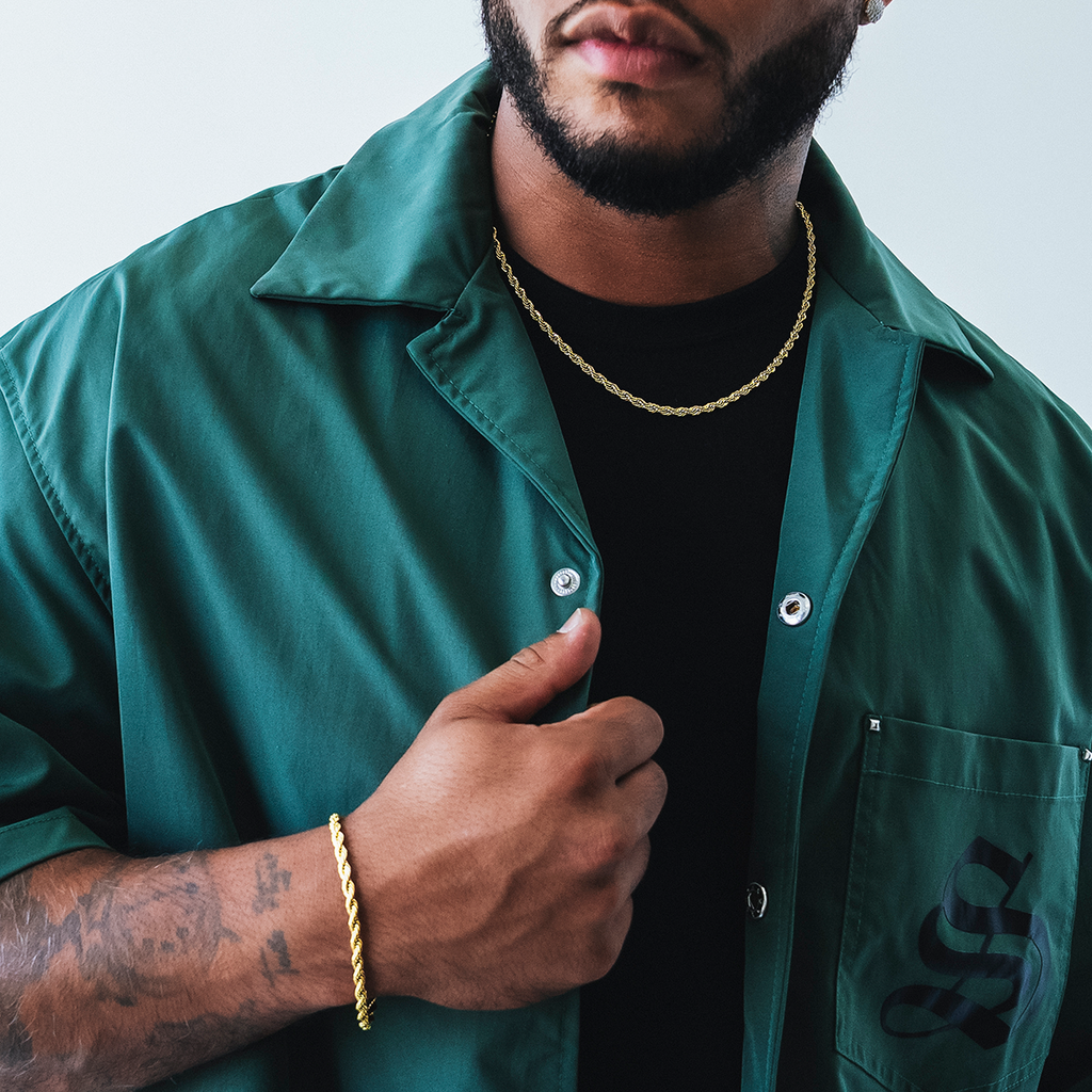 GLD Men Rope Chain in Yellow Gold- 4mm