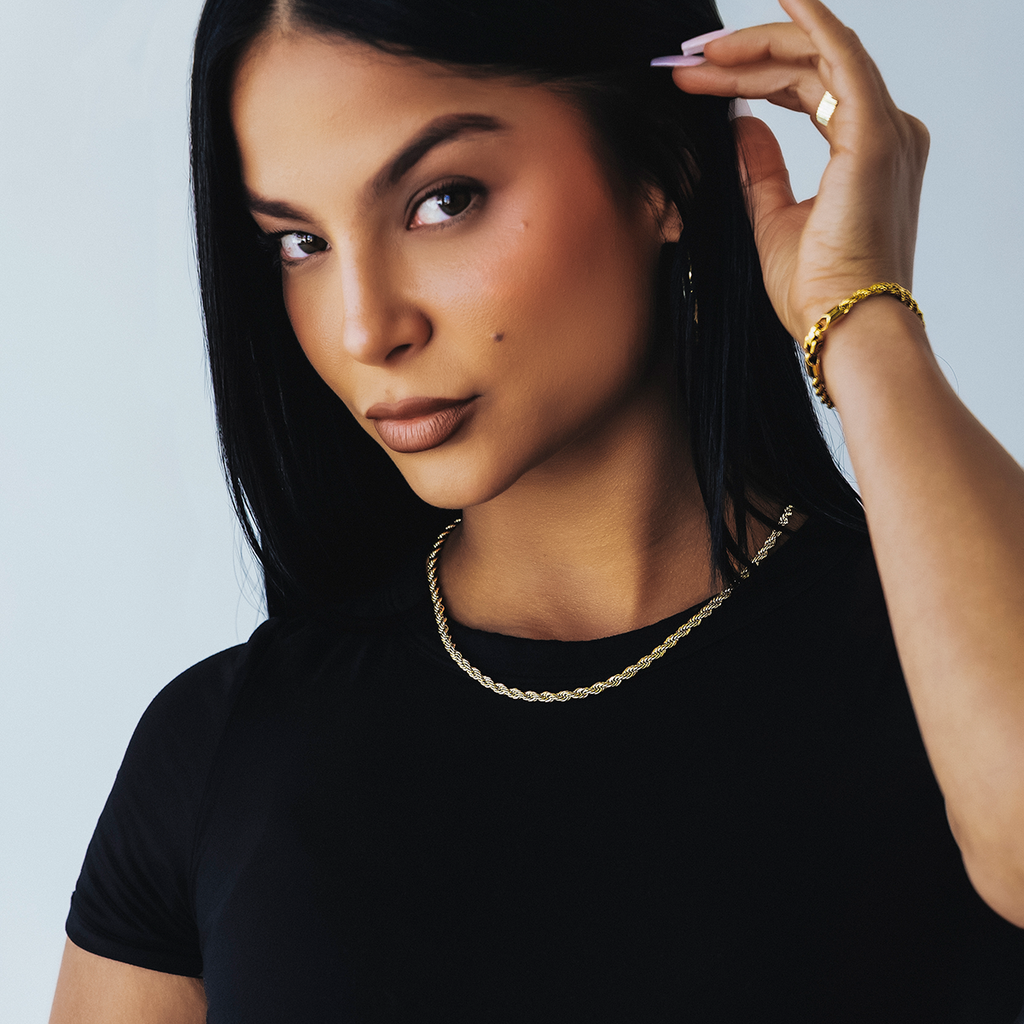 GLD Women GLD Rope Necklace in Yellow Gold - 4mm