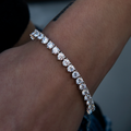 GLD Women 3 Prong Tennis Bracelet in White Gold