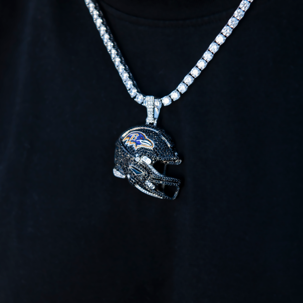 GLD Women Official NFL 2025 Edition Baltimore Ravens Helmet Pendant