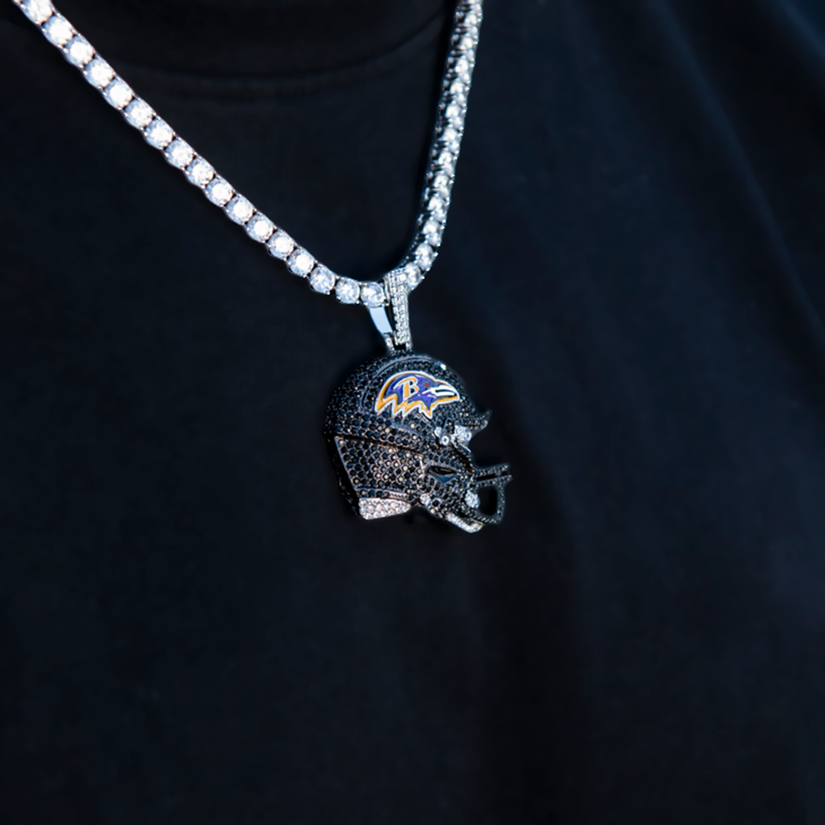 GLD Women Official NFL 2025 Edition Baltimore Ravens Helmet Pendant