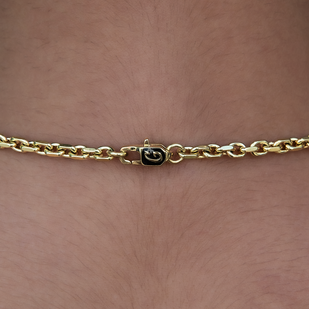 GLD PROMO - WOMEN 3.6mm Open Box Chain Necklace - Yellow Gold