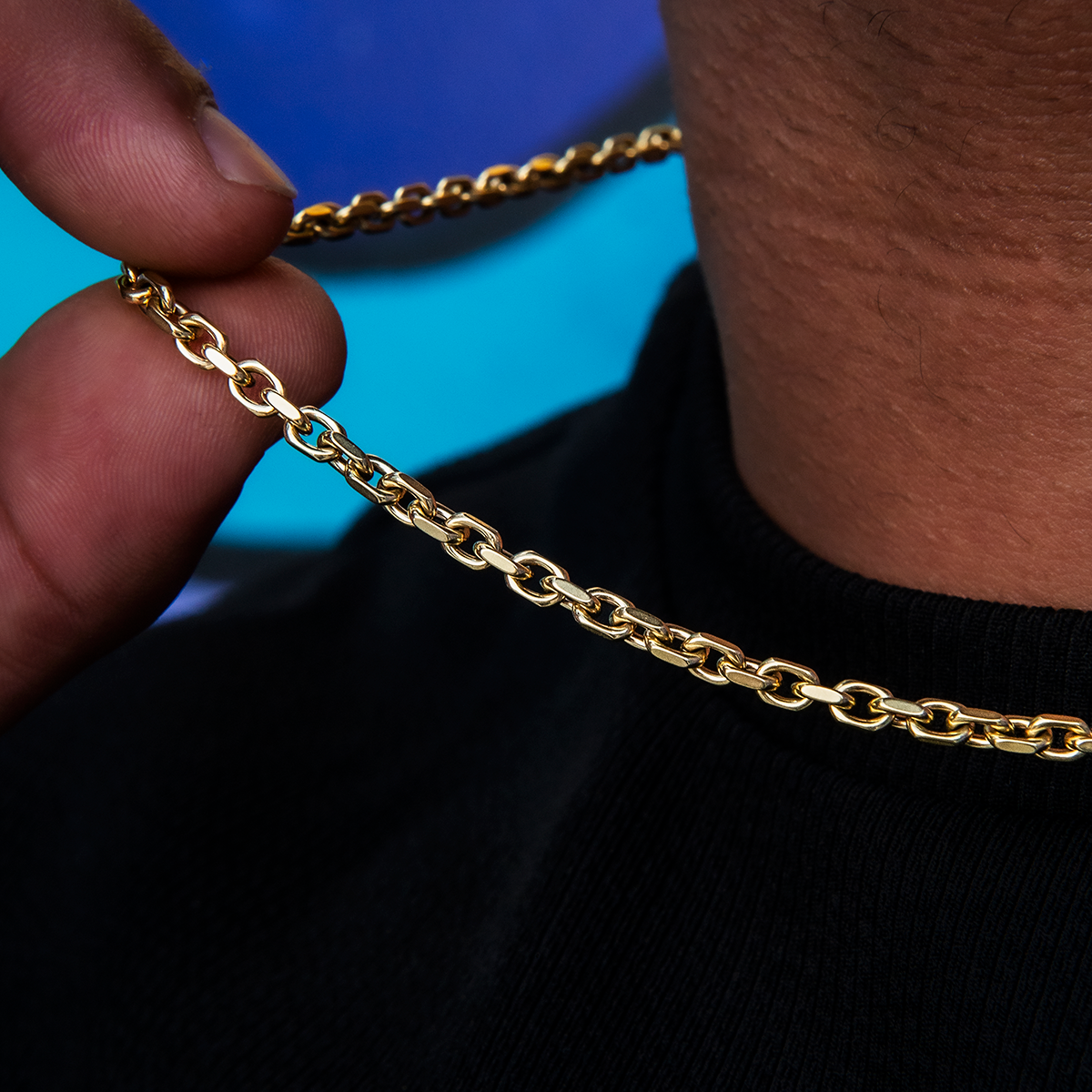 GLD PROMO Box Chain + Micro Iced Pink Heart Pendant