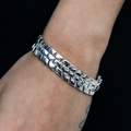 GLD Women 12MM Spine Chain Bracelet - White Gold