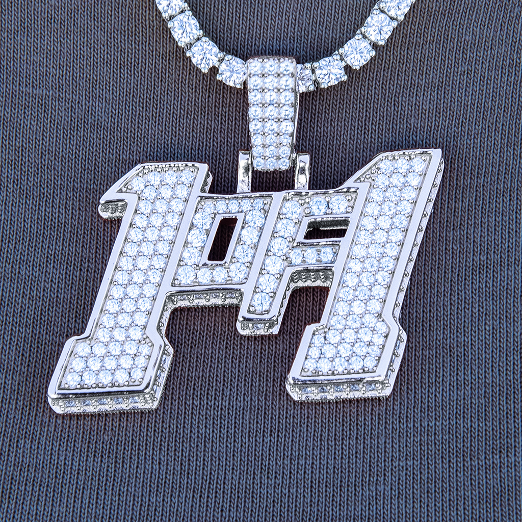 GLD Men Moissanite 1of1 Pendant in Sterling Silver