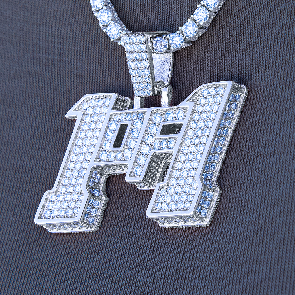 GLD Men Moissanite 1of1 Pendant in Sterling Silver