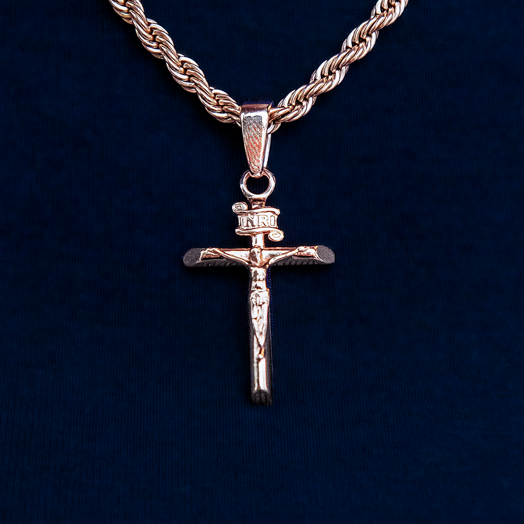 GLD PROMO Crucifix Cross Pendant in Rose Gold