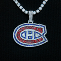 GLD Men Montreal Canadiens Official NHL Logo Pendant - White Gold