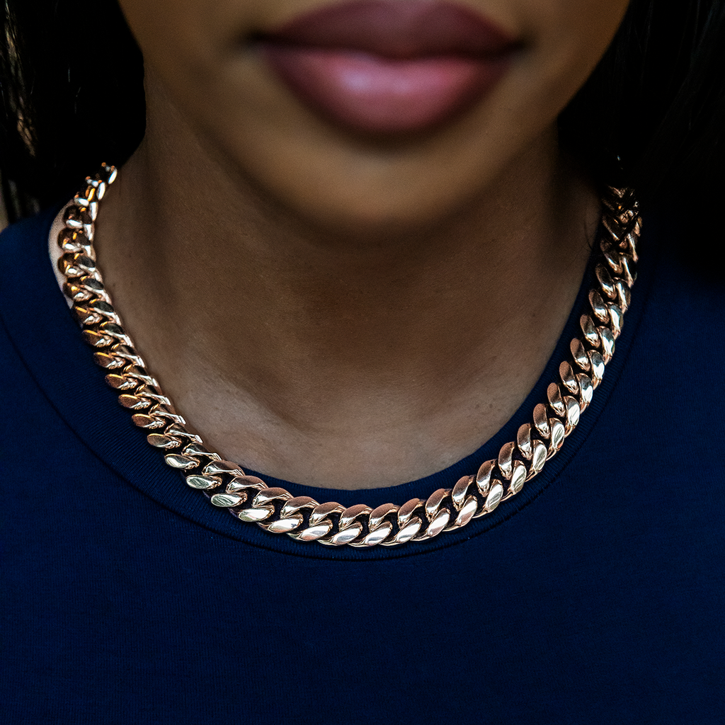 GLD PROMO - WOMEN GLD Signature Cuban in Rose Gold - 12mm