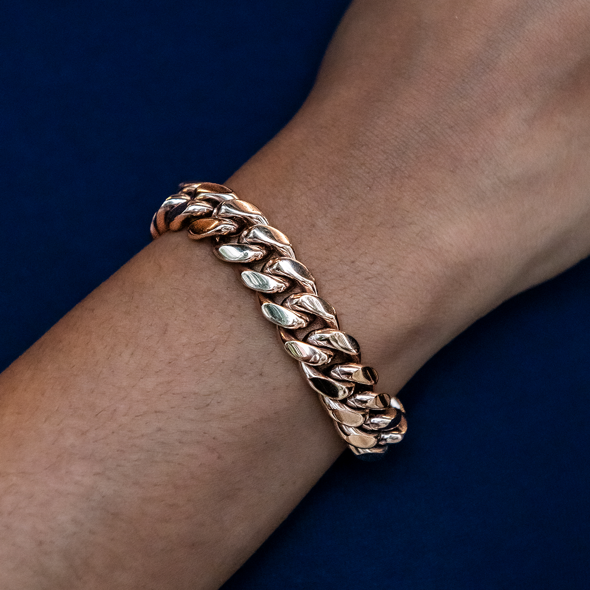 GLD PROMO - WOMEN Signature Cuban Link Bracelet in Rose Gold - 12mm