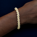 GLD Women Diamond Rope Chain Bracelet in Yellow Gold- 7mm