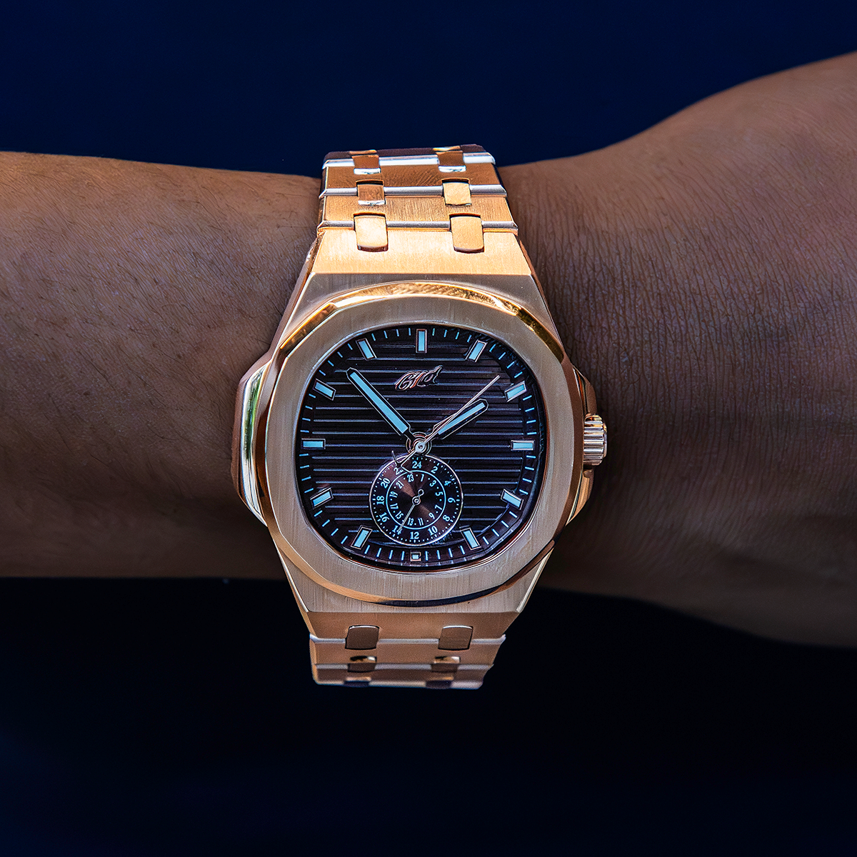 GLD Women 39MM Visionary Plain Case & Chocolate Dial Watch - Rose Gold