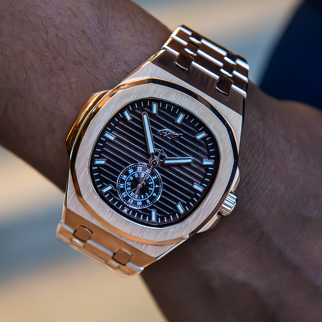 GLD Women 39MM Visionary Plain Case & Chocolate Dial Watch - Rose Gold