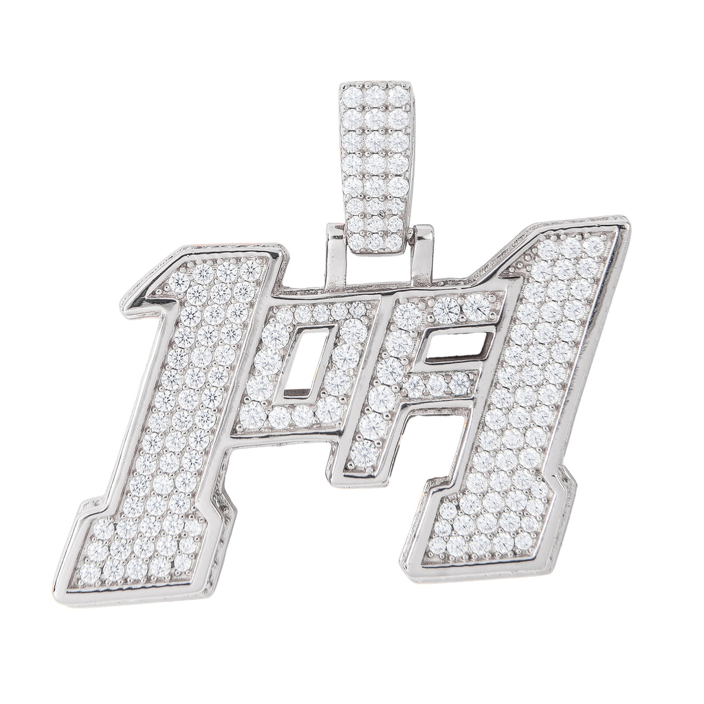 GLD Men Moissanite 1of1 Pendant in Sterling Silver