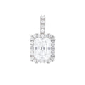 GLD Men Moissanite Micro Diamond Stone Pendant in Sterling Silver