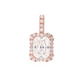 GLD Women Women's Moissanite Micro Diamond Stone Pendant in Rose Gold Vermeil