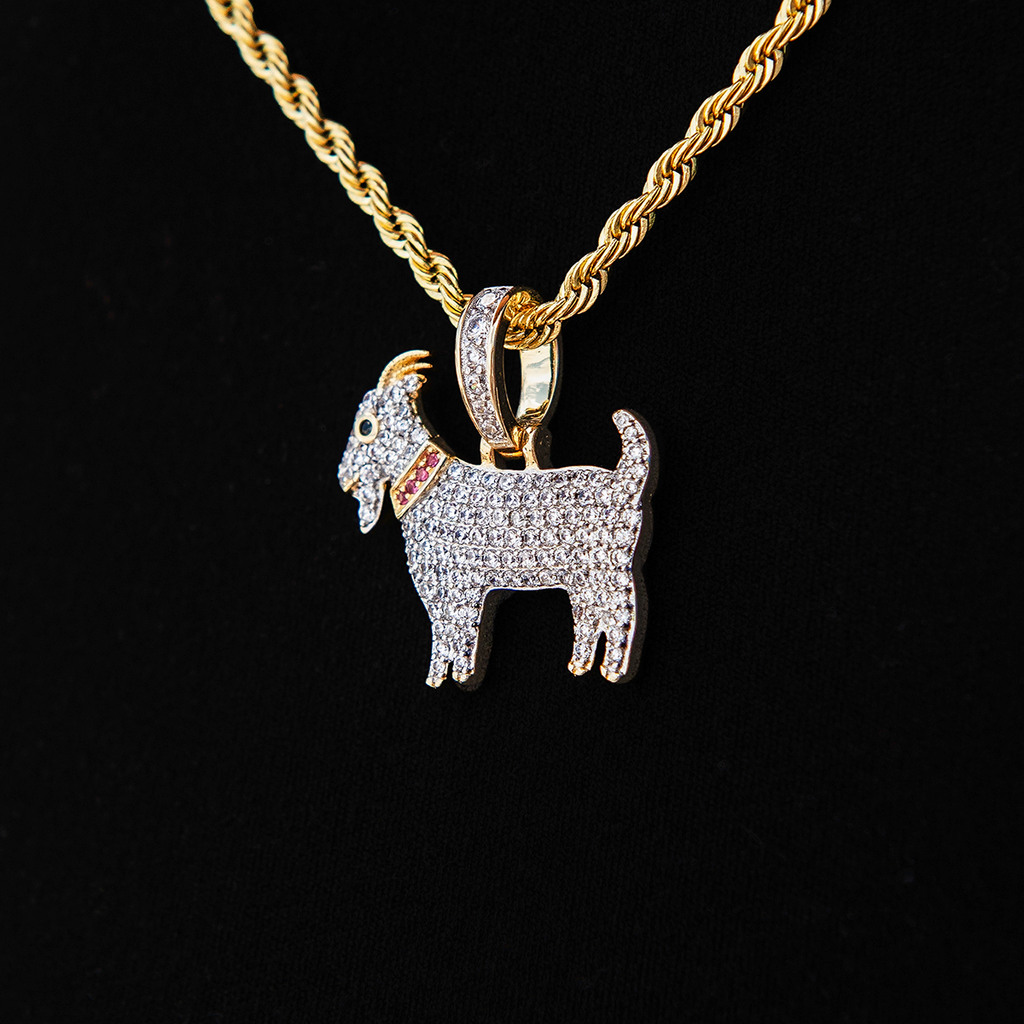 GLD Men Micro GOAT Pendant in Yellow Gold