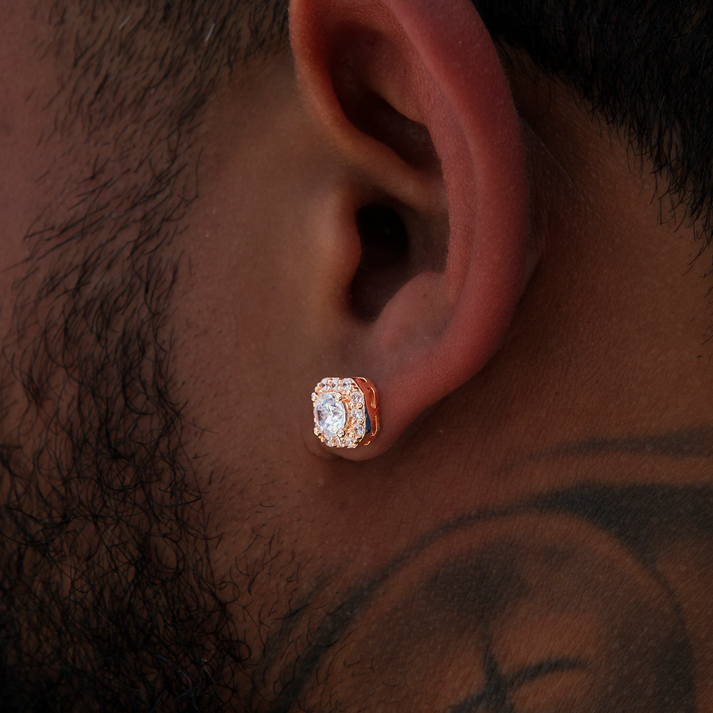 GLD PROMO Micro Clustered Diamond Earrings - Rose Gold